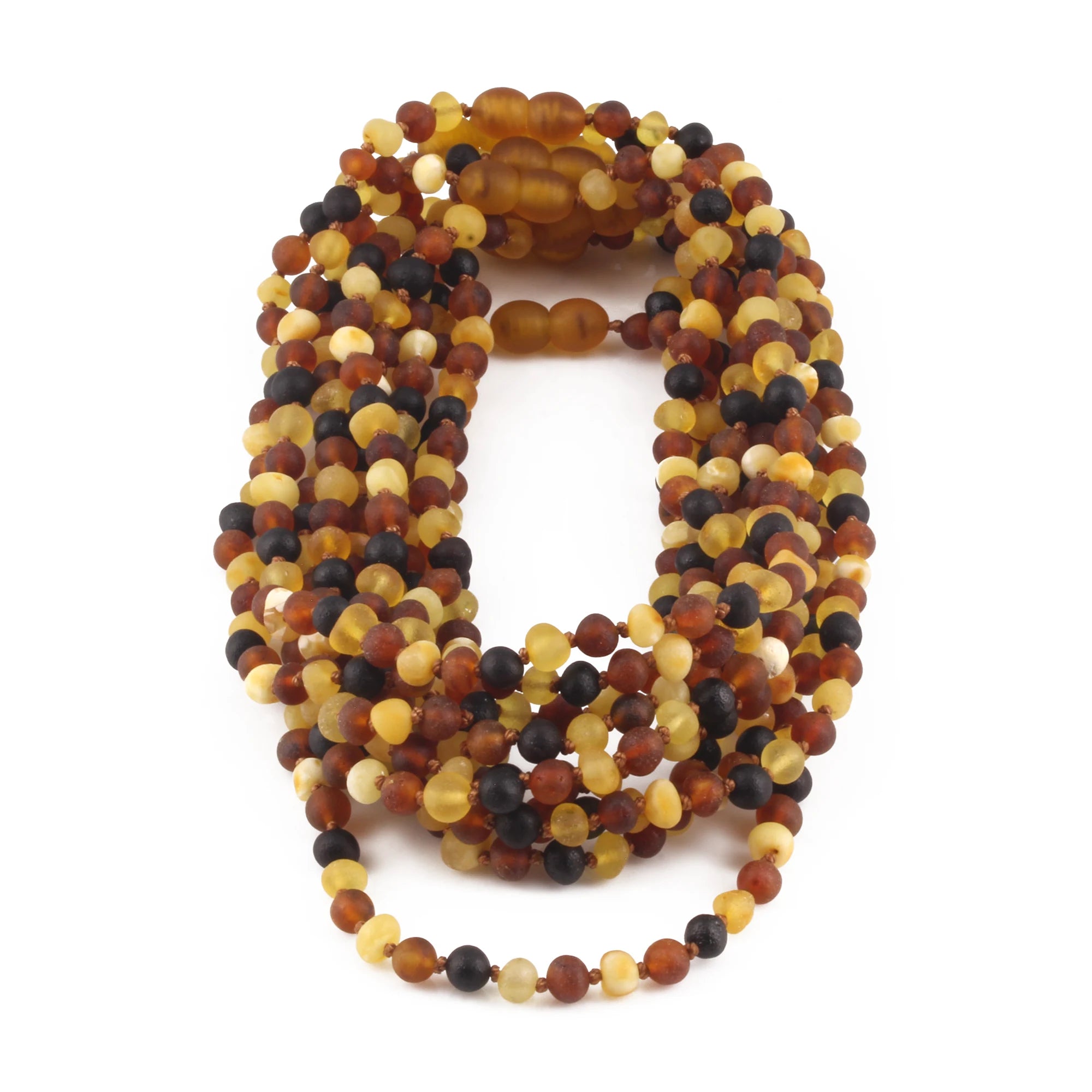 BALTIC AMBER BABY TEETHING NECKLACES LOT OF 10pcs - BAROQUE. XB54MM