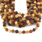 Baltic Amber Baby Teething Necklace Baroque Multicolor Matte Finish - Wholesale Lot of 10pcs - 32cm / 12.6in - XB54MM