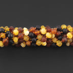 Baltic Amber Baby Teething Necklace Baroque Multicolor Matte Finish - Wholesale Lot of 10pcs - 32cm / 12.6in - XB54MM
