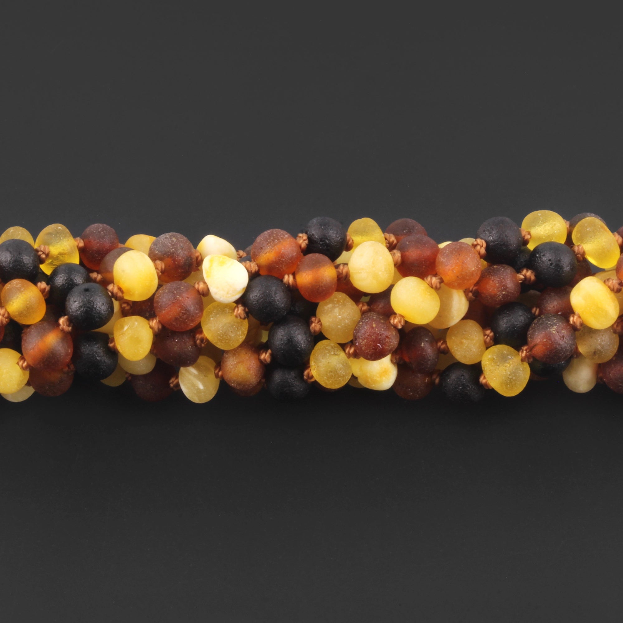 Baltic Amber Baby Teething Necklace Baroque Multicolor Matte Finish - Wholesale Lot of 10pcs - 32cm / 12.6in - XB54MM