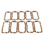 BALTIC AMBER BABY TEETHING NECKLACES WITH AMETHYST LOT OF 10pcs. LE515-B