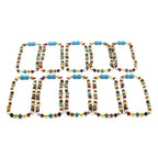 BALTIC AMBER BABY TEETHING NECKLACES WITH LAKE BLUE IMPERIAL JASPER & TRIDACNA SHELL LOT OF 10pcs. LE474-T