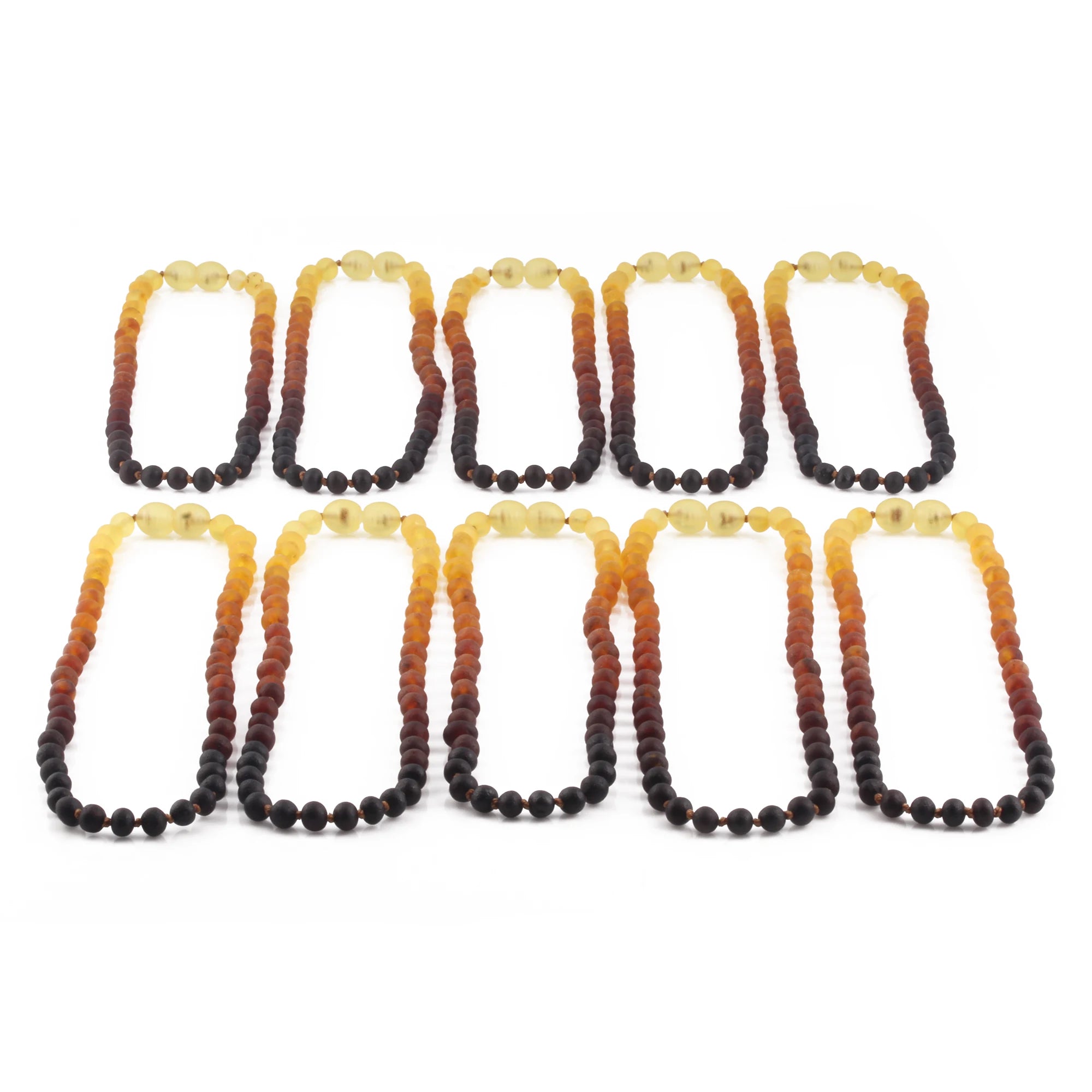 BALTIC AMBER BABY TEETHING NECKLACES LOT OF 10pcs - BAROQUE. XB54R1M
