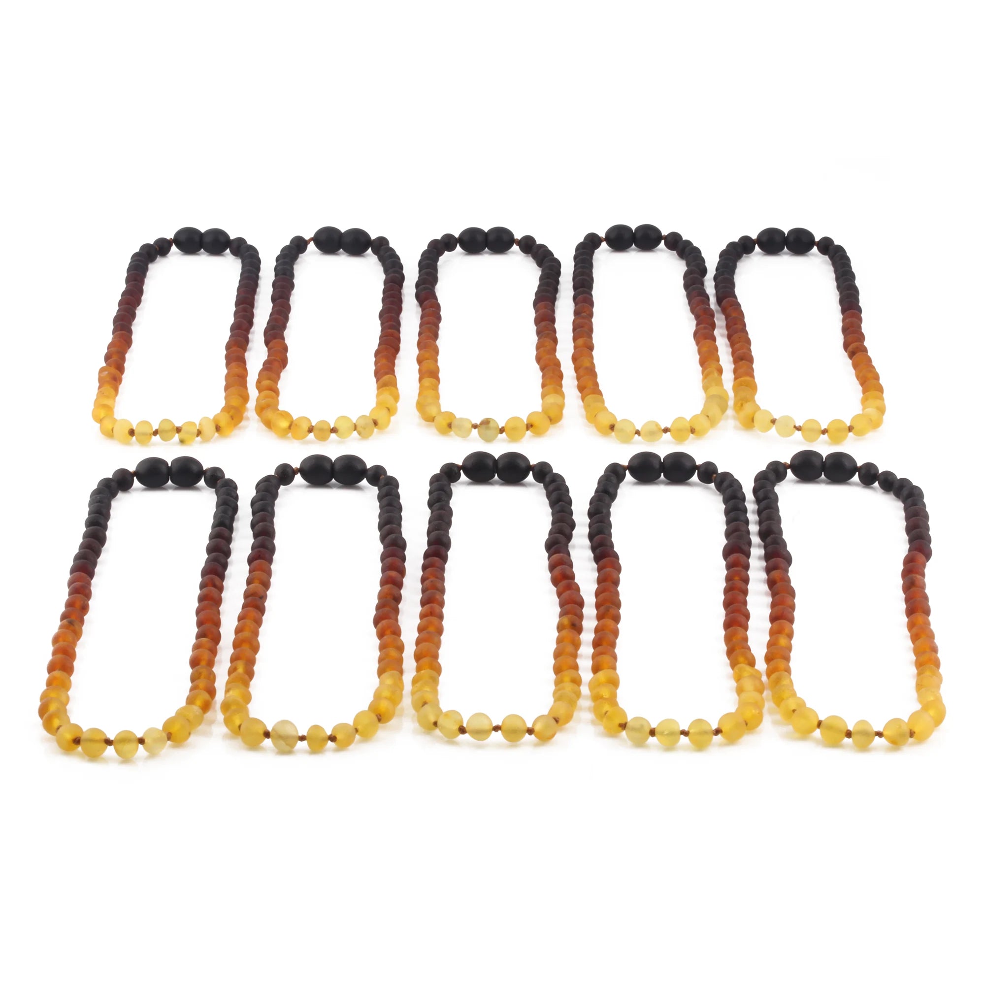 BALTIC AMBER BABY TEETHING NECKLACES LOT OF 10pcs - BAROQUE. XB54R2M