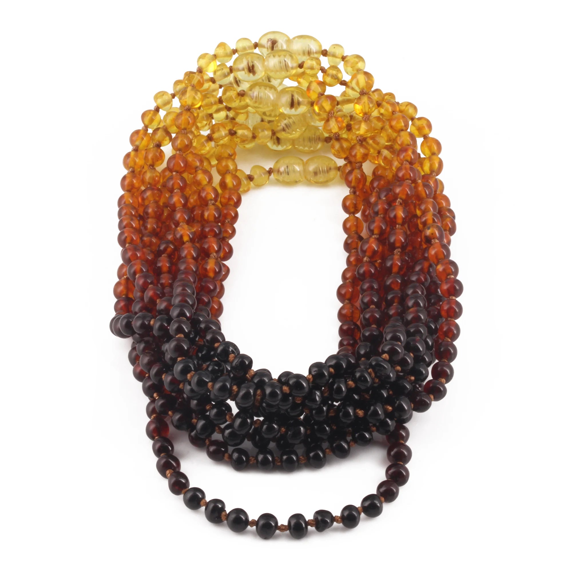 BALTIC AMBER BABY TEETHING NECKLACES LOT OF 10pcs - BAROQUE. XB54R1