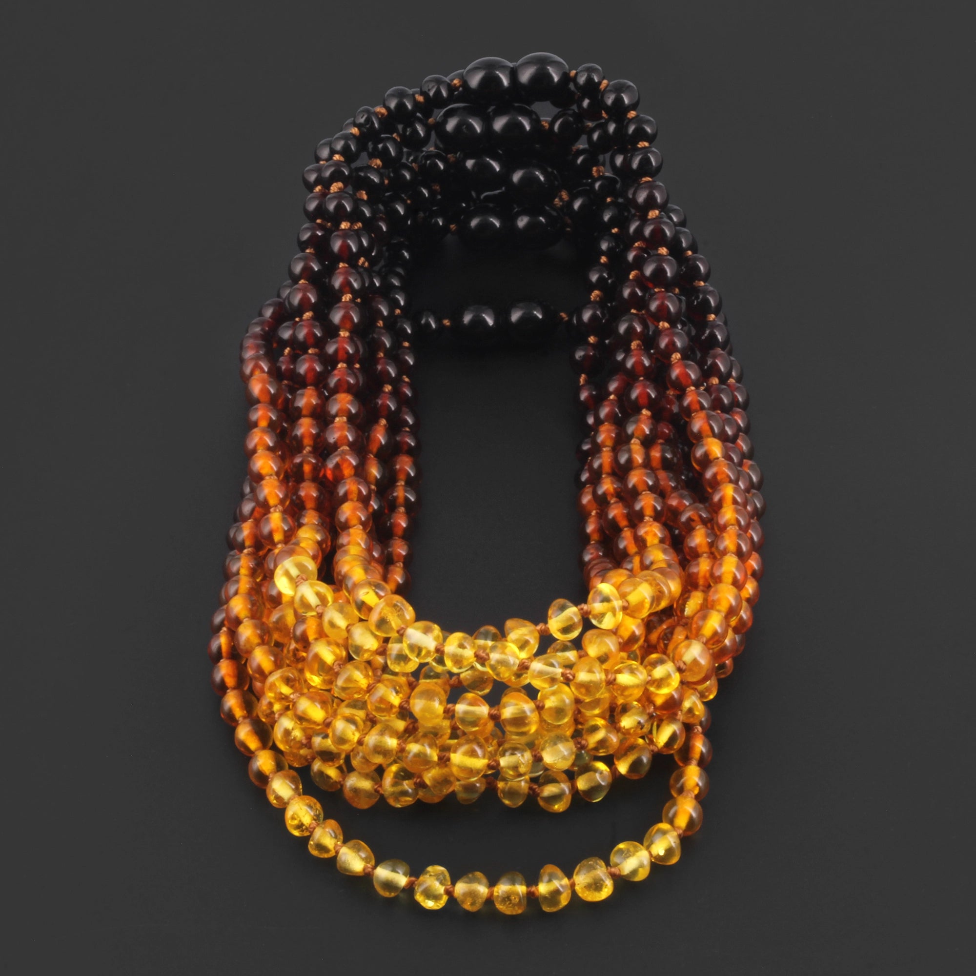 BALTIC AMBER BABY TEETHING NECKLACES LOT OF 10pcs - BAROQUE. XB54R2