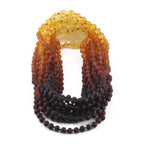 Baltic Amber Baby Teething Necklace Baroque Rainbow Matte Finish - Wholesale Lot of 10pcs - 32cm / 12.6in - XB54R1M