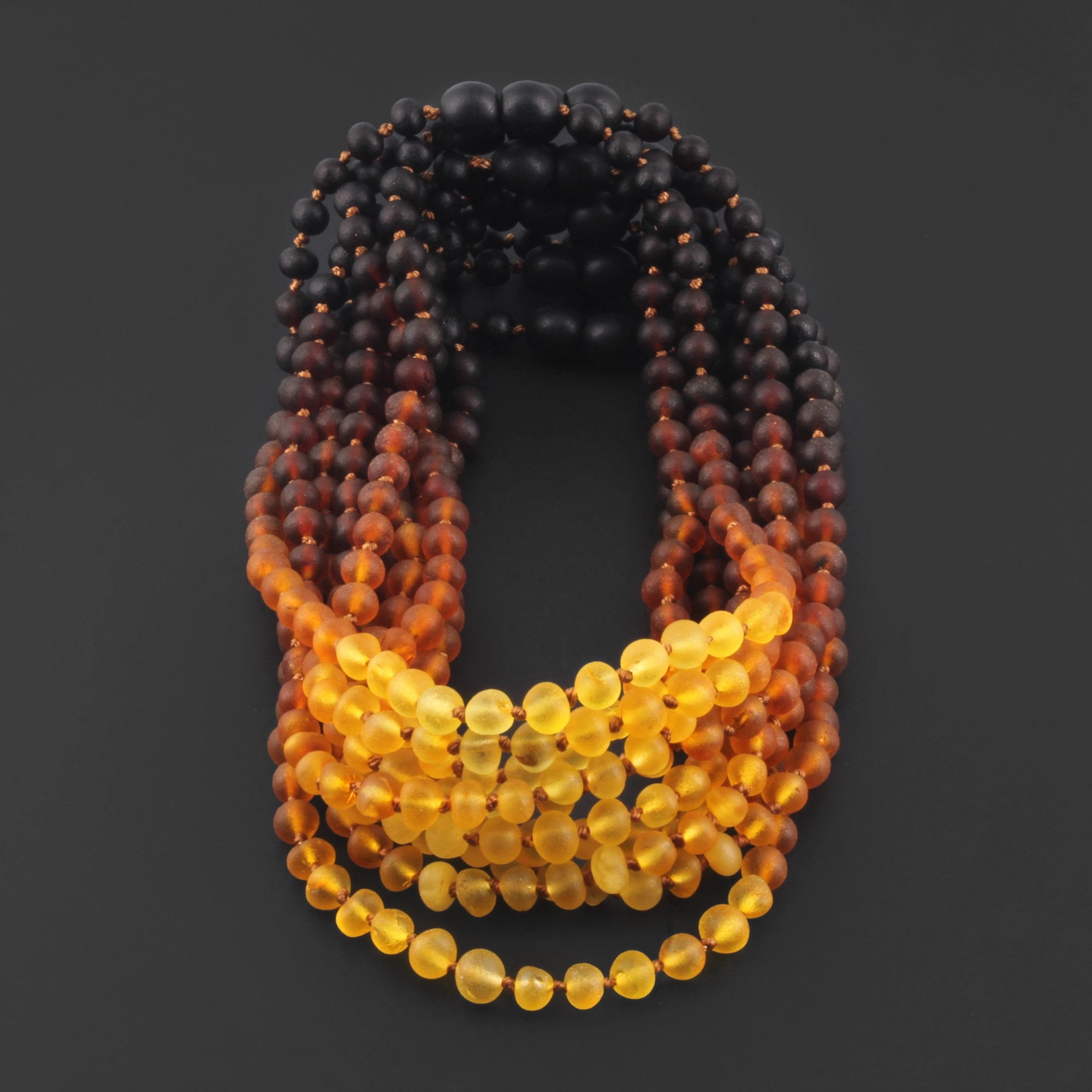 BALTIC AMBER BABY TEETHING NECKLACES LOT OF 10pcs - BAROQUE. XB54R2M