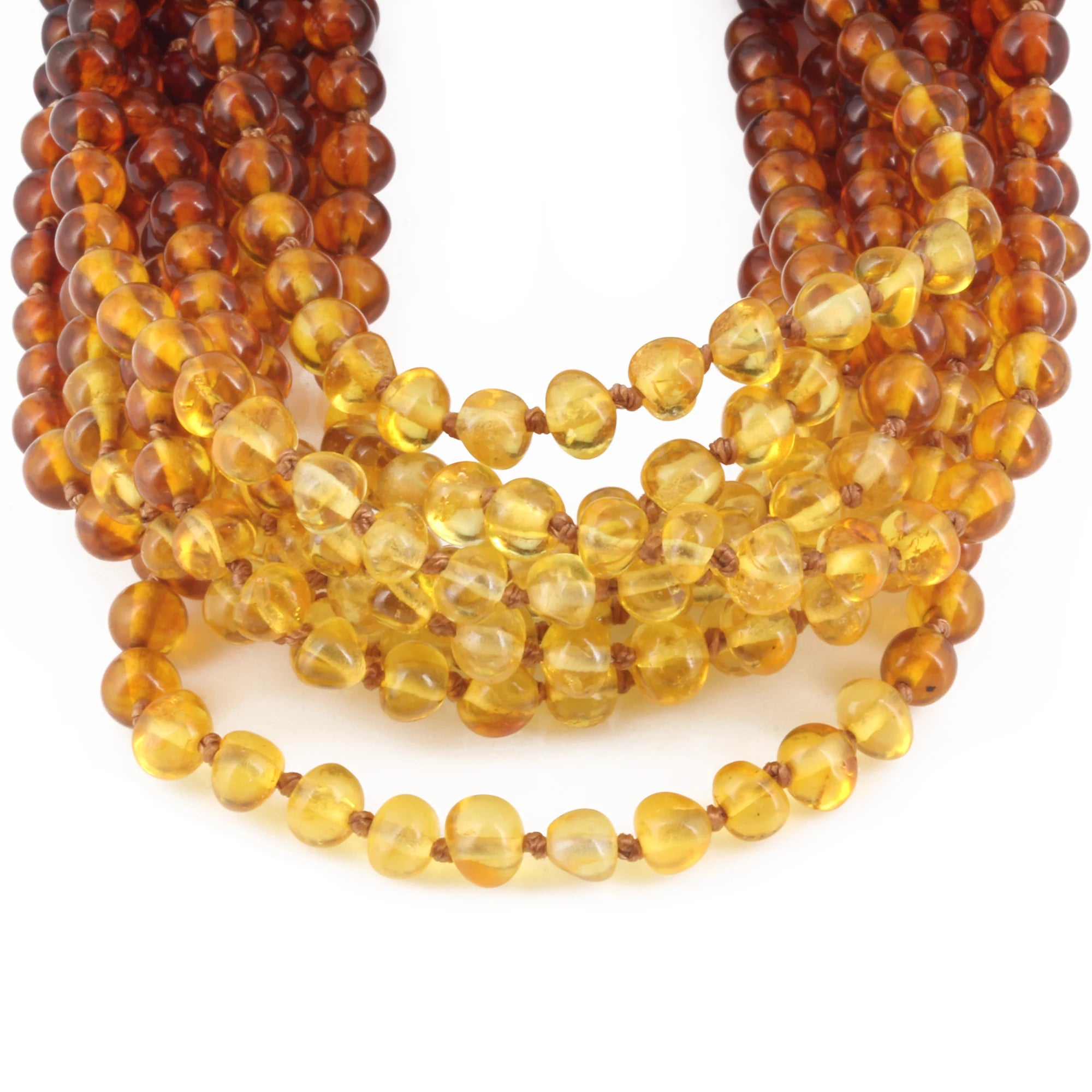 BALTIC AMBER BABY TEETHING NECKLACES LOT OF 10pcs - BAROQUE. XB54R2