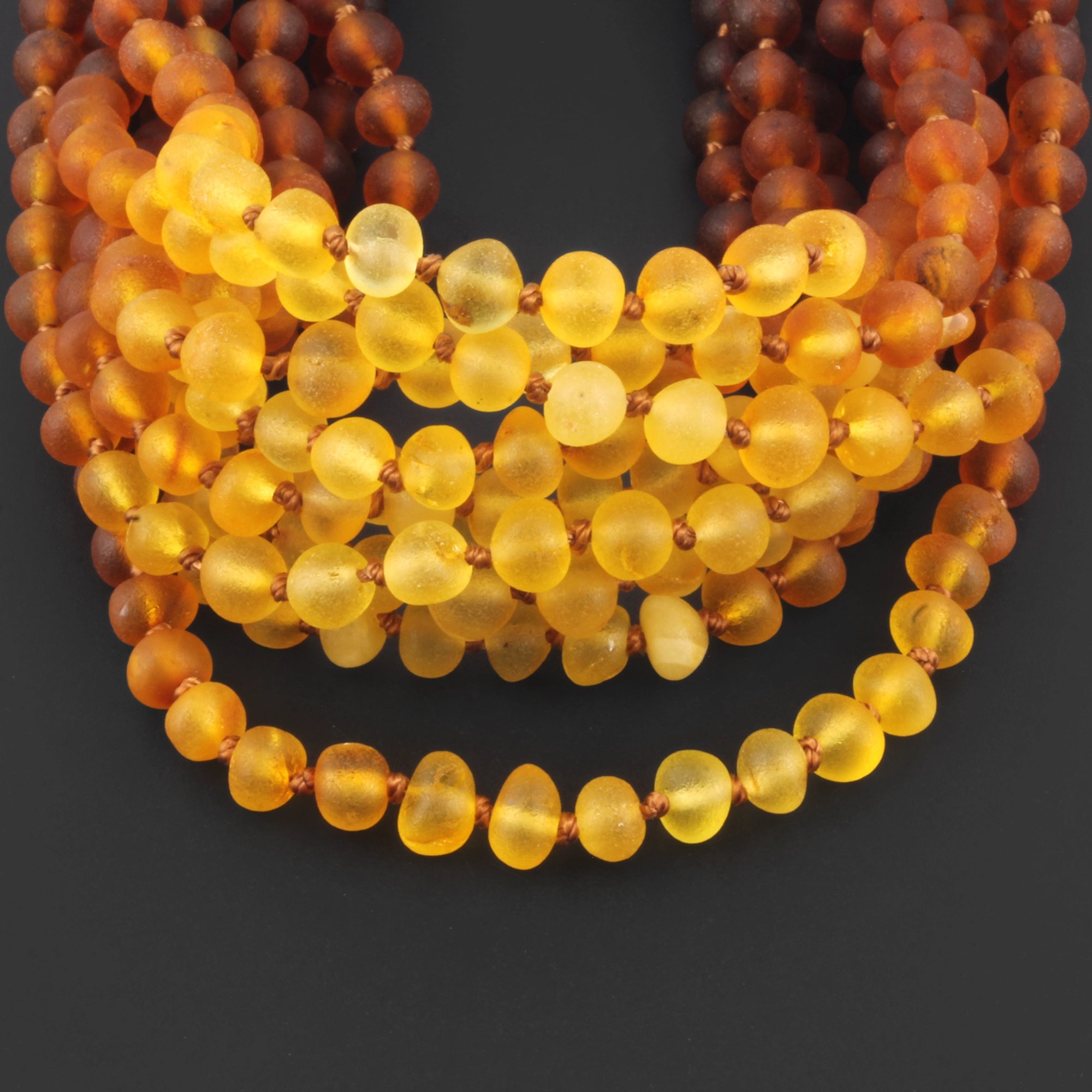 BALTIC AMBER BABY TEETHING NECKLACES LOT OF 10pcs - BAROQUE. XB54R2M