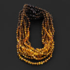 Baltic Amber Baby Teething Necklace Baroque Rainbow Green Glossy Finish - Wholesale Lot of 10pcs - 32cm / 12.6in - XB43RG2