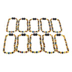 BALTIC AMBER BABY TEETHING NECKLACES WITH BLUE TIGER EYE LOT OF 10pcs. LE463 V2