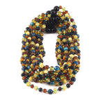 BALTIC AMBER BABY TEETHING NECKLACES WITH BLUE TIGER EYE LOT OF 10pcs. LE463 V2