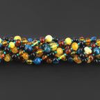 BALTIC AMBER BABY TEETHING NECKLACES WITH BLUE TIGER EYE LOT OF 10pcs. LE463 V2