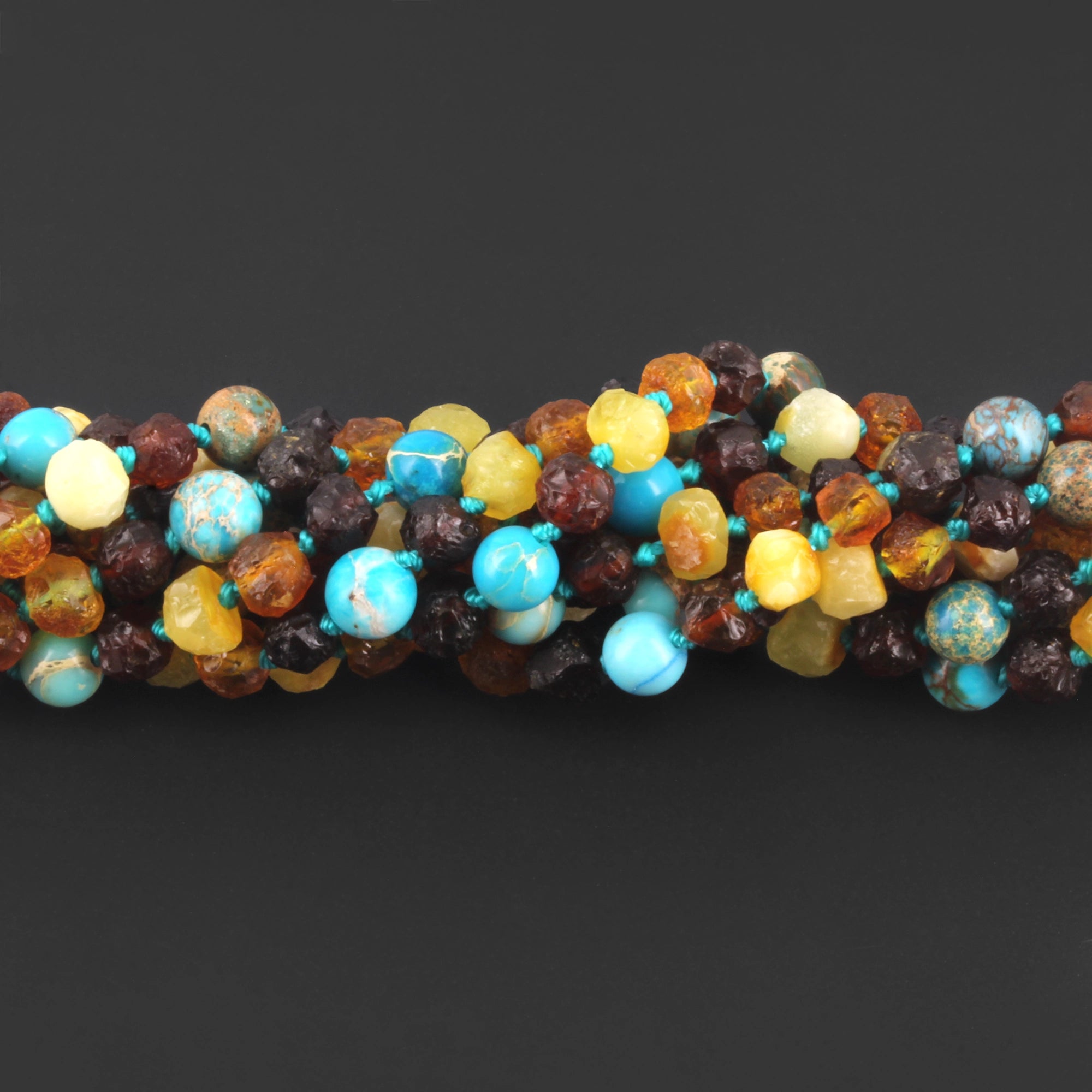 BALTIC AMBER BABY TEETHING NECKLACES WITH LAKE BLUE IMPERIAL JASPER LOT OF 10pcs. LE471 V2