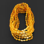 Baltic Amber Baby Teething Necklace Olive Milky Yellow Glossy Finish - Wholesale Lot of 10 - 32cm / 12.6in - BE164