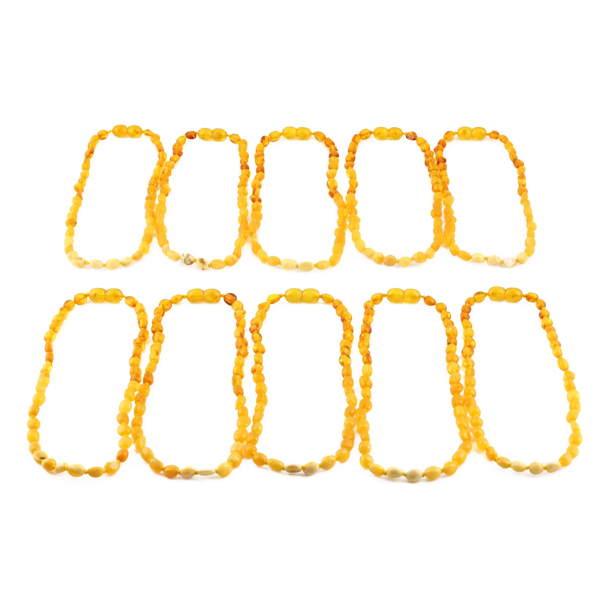 BALTIC AMBER BABY TEETHING NECKLACES LOT OF 10pcs - OLIVE. BE164