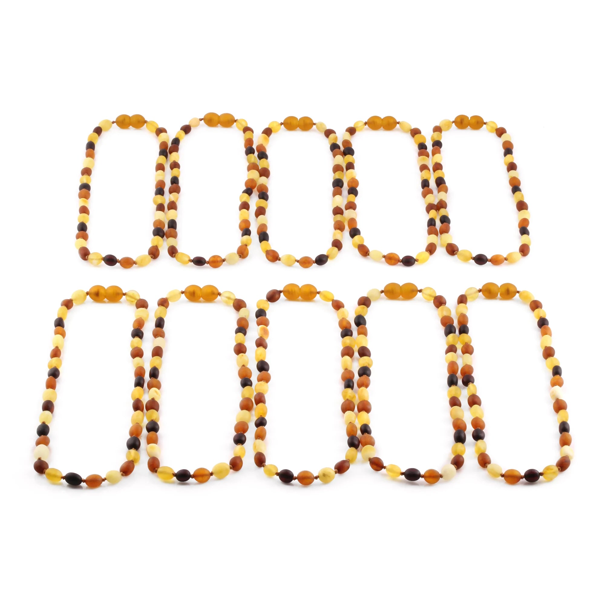 BALTIC AMBER BABY TEETHING NECKLACES LOT OF 10pcs - OLIVE. XO54MM