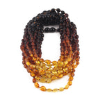 Baltic Amber Baby Teething Necklace Olive Rainbow Glossy Finish - Wholesale Lot of 10pcs - 32cm / 12.6in - XO54R2