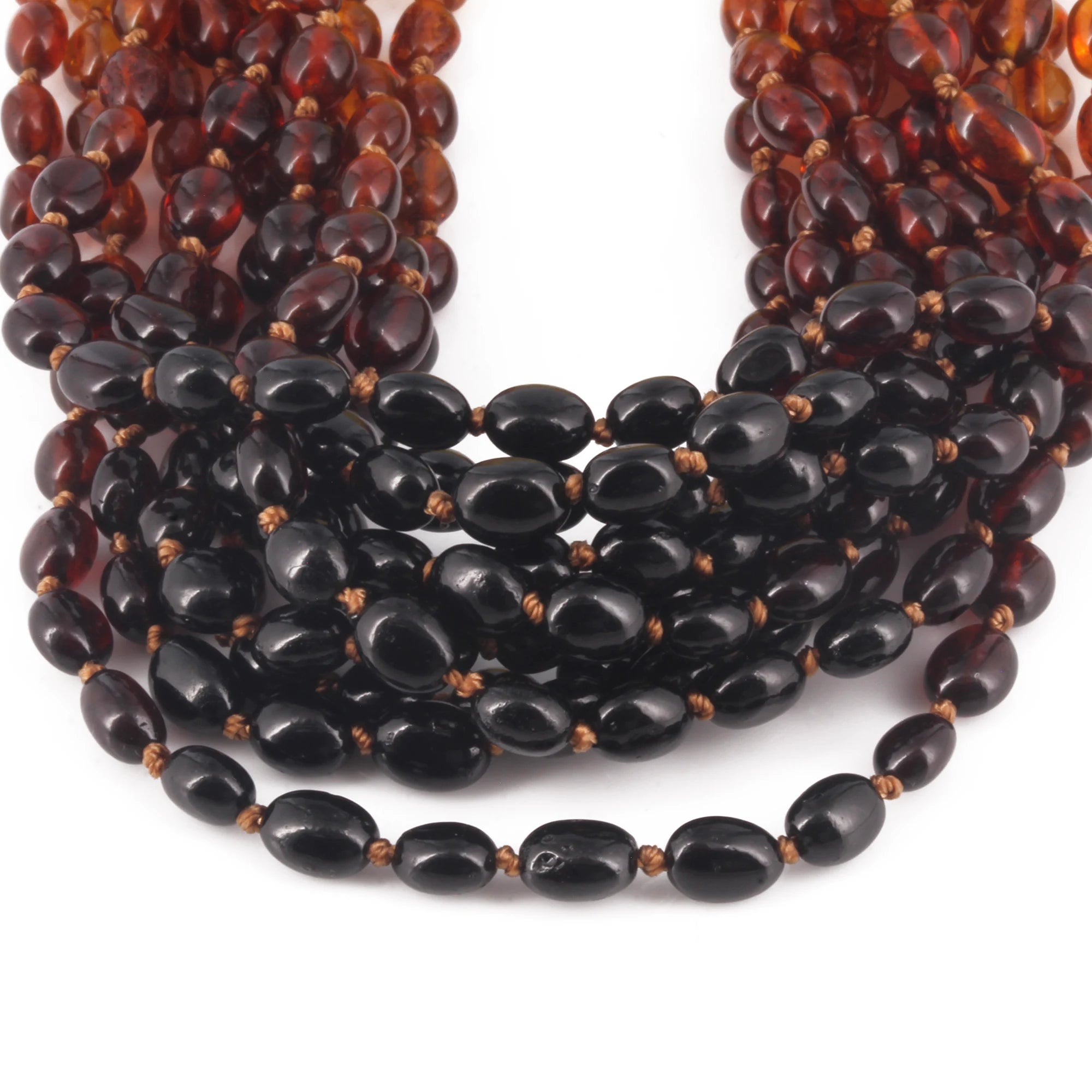 BALTIC AMBER BABY TEETHING NECKLACES LOT OF 10pcs - OLIVE. XO54R1