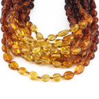 Baltic Amber Baby Teething Necklace Olive Rainbow Glossy Finish - Wholesale Lot of 10pcs - 32cm / 12.6in - XO54R2