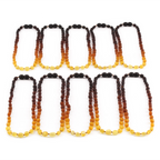 Baltic Amber Baby Teething Necklace Olive Rainbow Matte Finish - Wholesale Lot of 10 - 32cm / 12.6in - XO54R2M