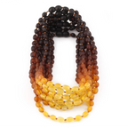 Baltic Amber Baby Teething Necklace Olive Rainbow Matte Finish - Wholesale Lot of 10 - 32cm / 12.6in - XO54R2M