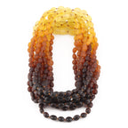Baltic Amber Baby Teething Necklace Olive Rainbow Matte Finish - Wholesale Lot of 10pcs - 32cm / 12.6in - XO54R1M