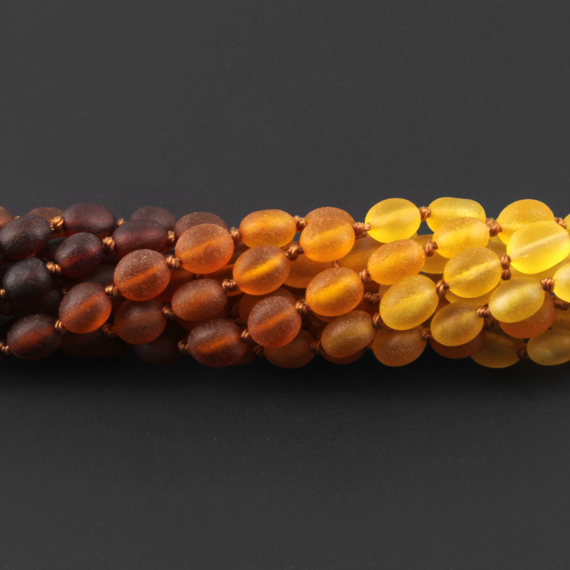 Baltic Amber Baby Teething Necklace Olive Rainbow Matte Finish - Wholesale Lot of 10 - 32cm / 12.6in - XO54R2M