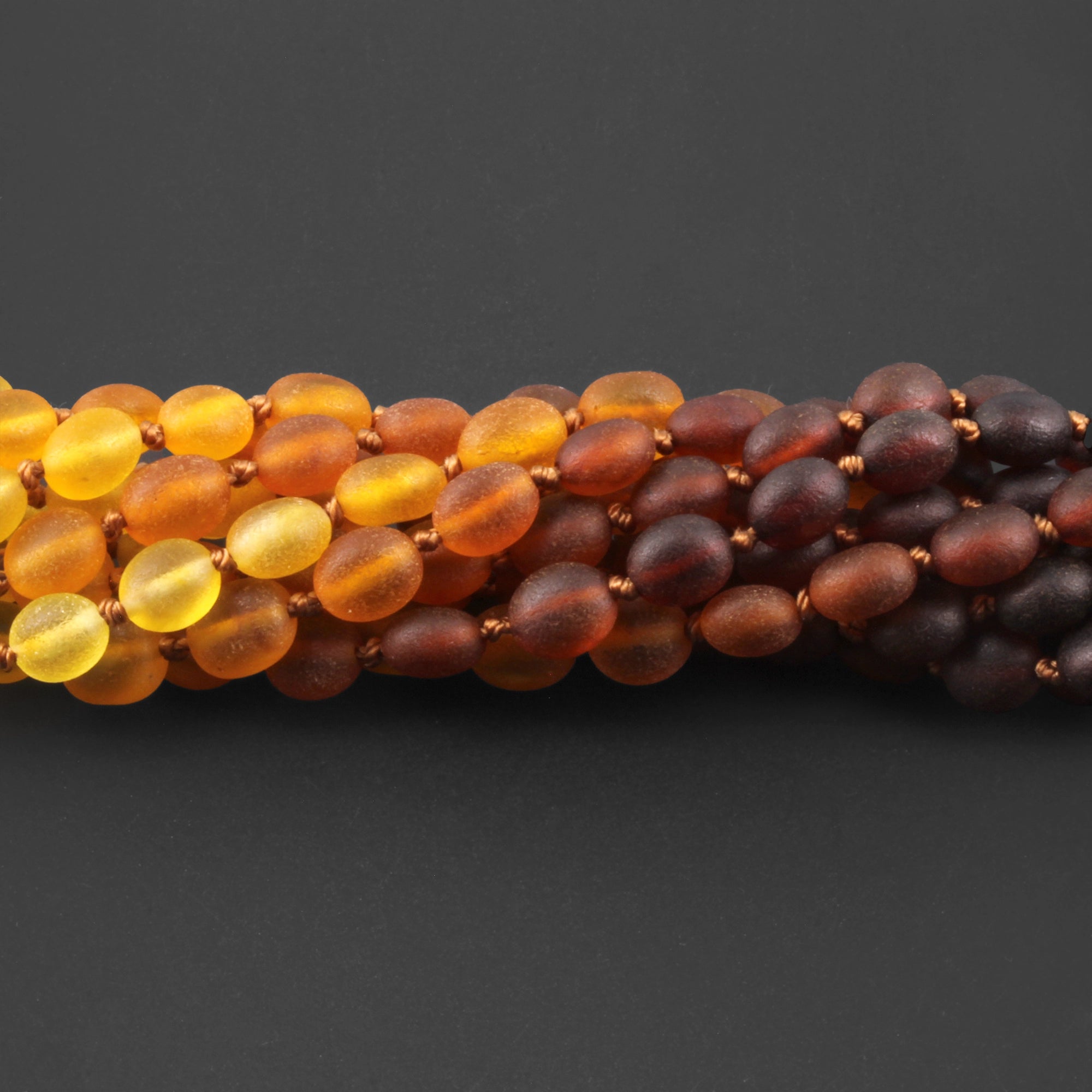Baltic Amber Baby Teething Necklace Olive Rainbow Matte Finish - Wholesale Lot of 10pcs - 32cm / 12.6in - XO54R1M