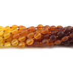 Baltic Amber Baby Teething Necklace Olive Rainbow Matte Finish - Wholesale Lot of 10pcs - 32cm / 12.6in - XO54R1M