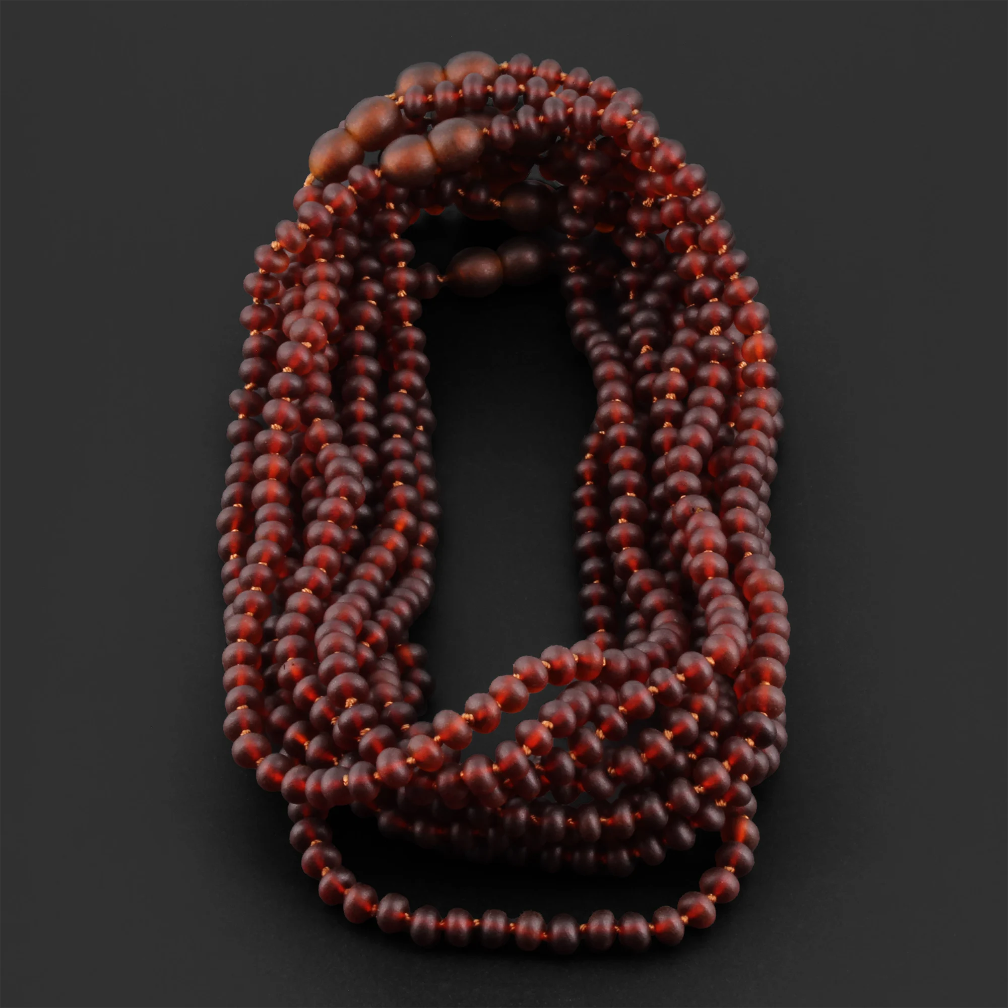 BALTIC AMBER BABY TEETHING NECKLACES LOT OF 10pcs - ROUNDEL. XR53CM