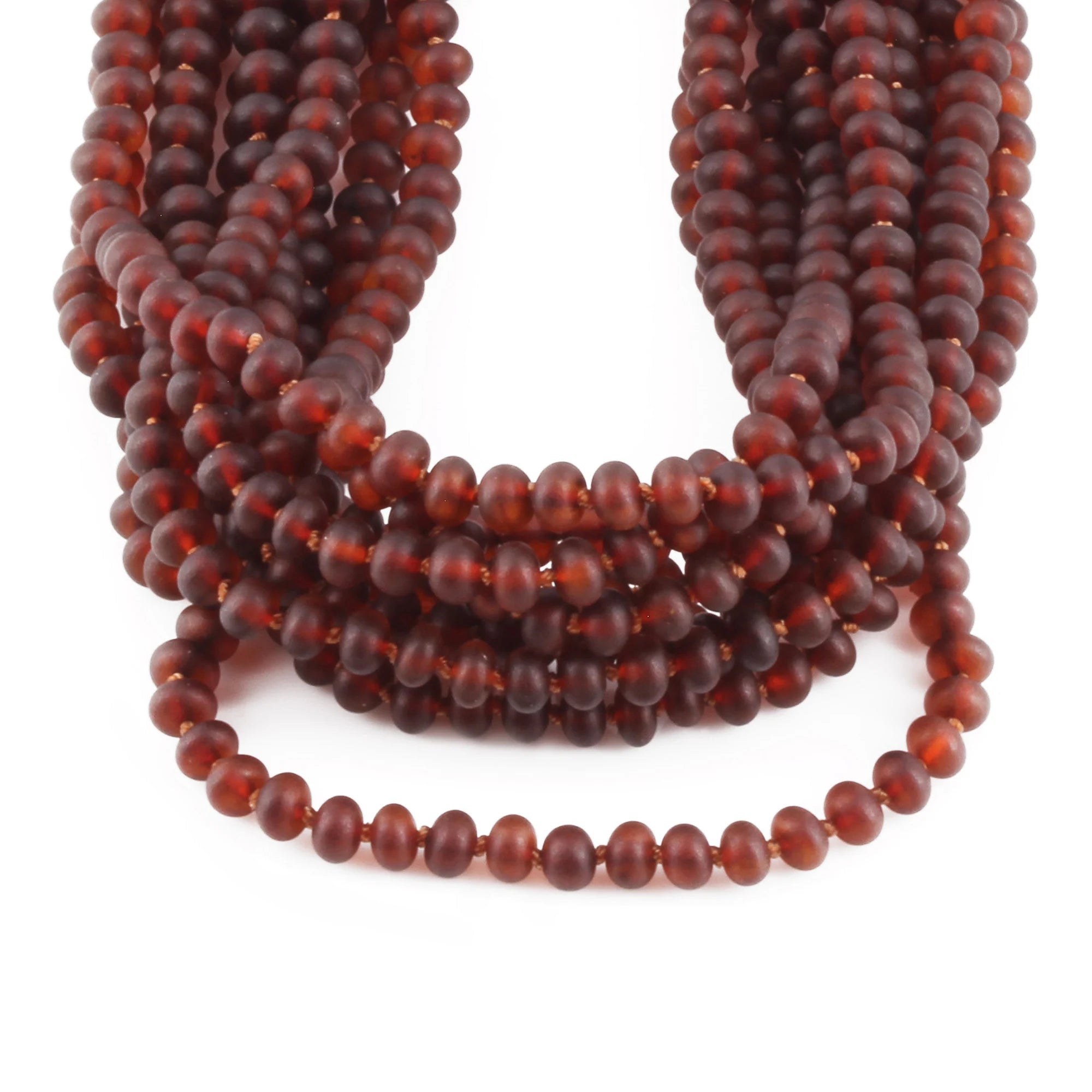 BALTIC AMBER BABY TEETHING NECKLACES LOT OF 10pcs - ROUNDEL. XR53CM