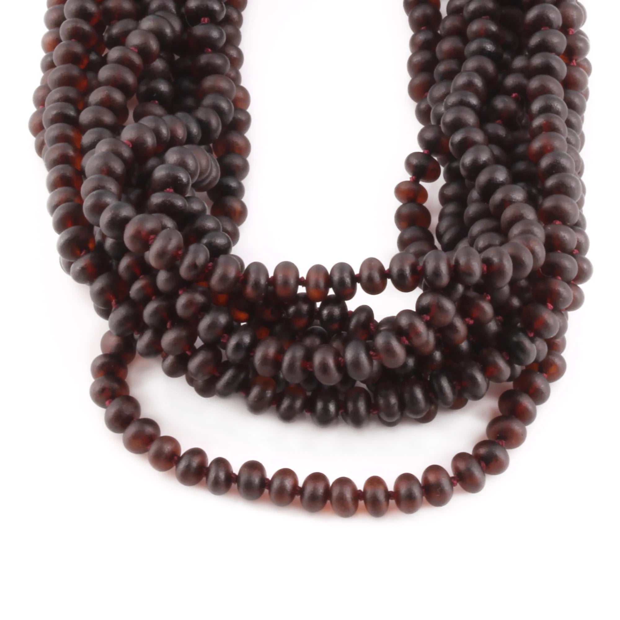 BALTIC AMBER BABY TEETHING NECKLACES LOT OF 10pcs - ROUNDEL. XR53DCM