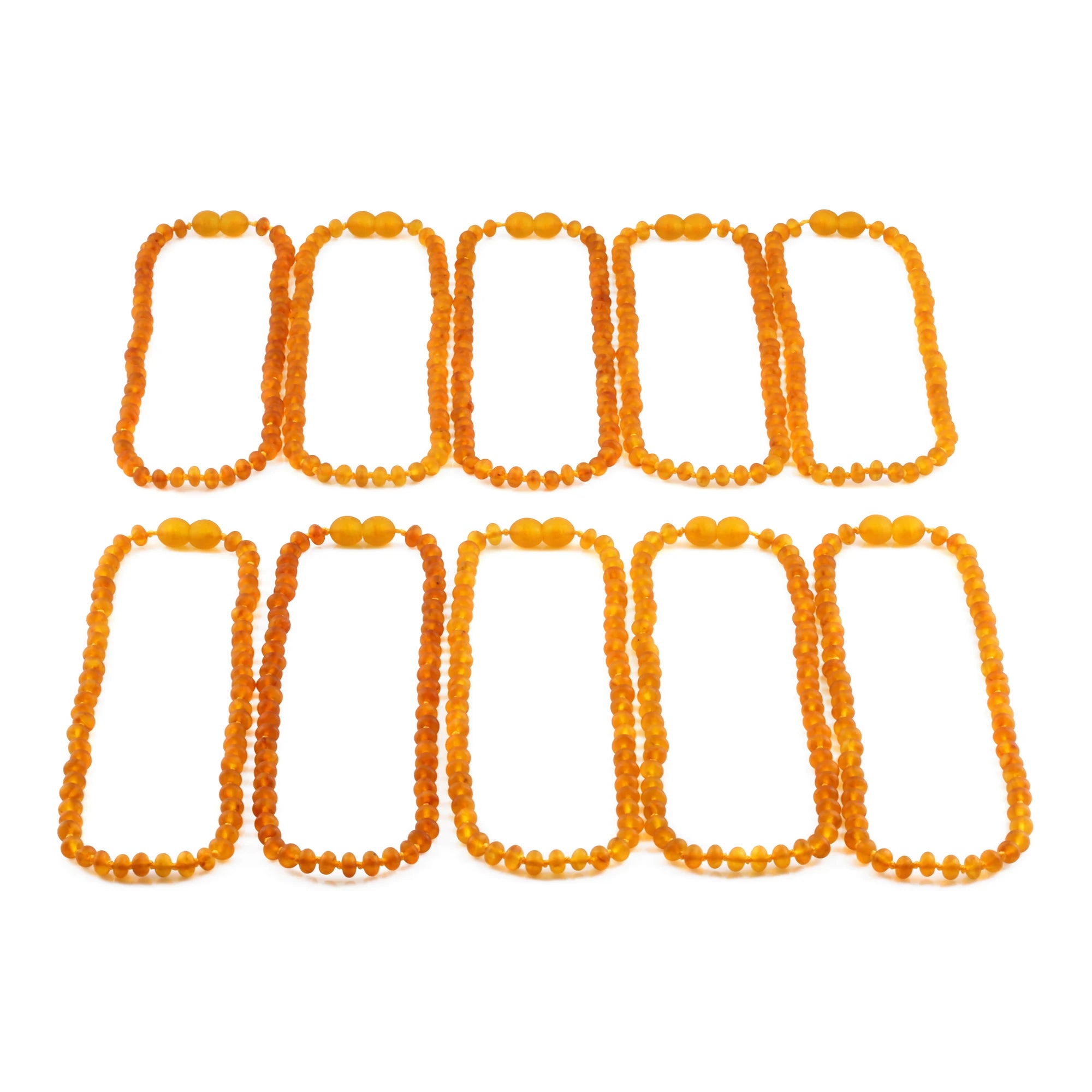 BALTIC AMBER BABY TEETHING NECKLACES LOT OF 10pcs - ROUNDEL. XR53LCM