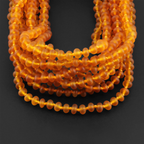 Baltic Amber Baby Teething Necklace Roundel Light Cognac Matte Finish - Wholesale Lot of 10pcs - 32cm / 12.6in - XR53LCM