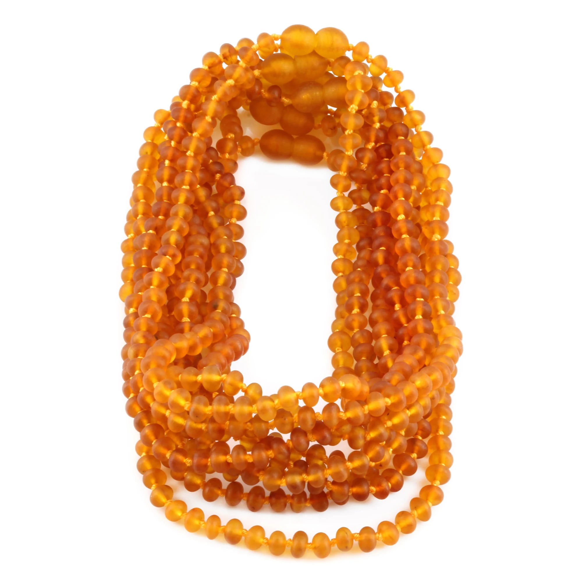 BALTIC AMBER BABY TEETHING NECKLACES LOT OF 10pcs - ROUNDEL. XR53LCM