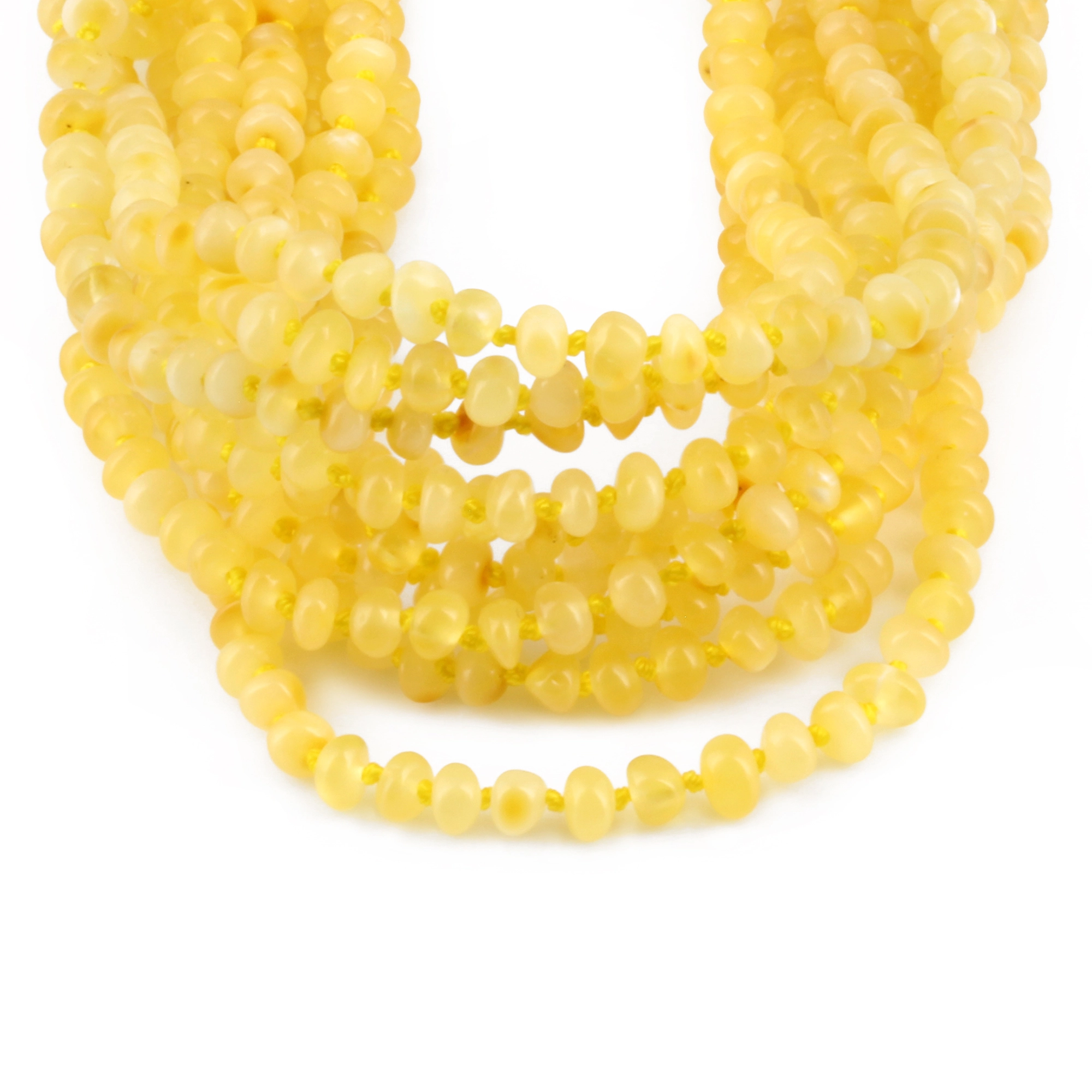 BALTIC AMBER BABY TEETHING NECKLACES LOT OF 10pcs - ROUNDEL. XR53MY