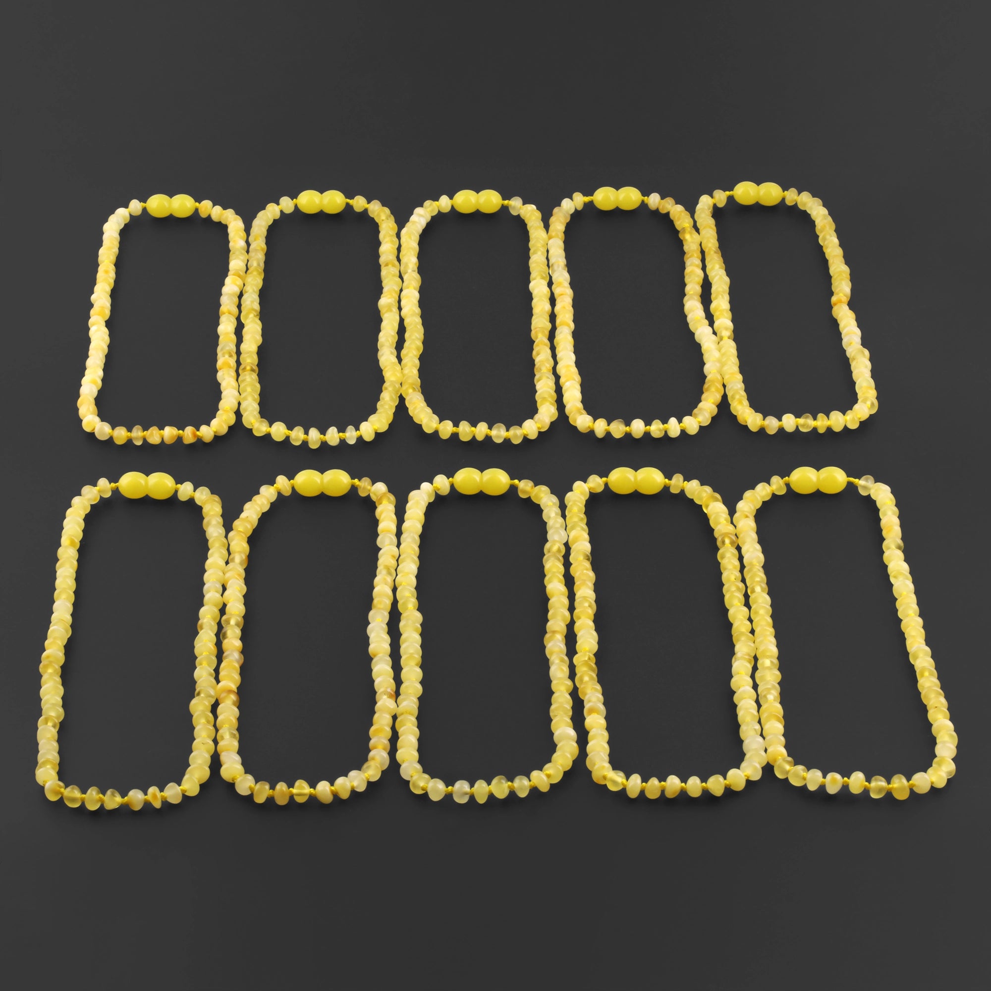 BALTIC AMBER BABY TEETHING NECKLACES LOT OF 10pcs - ROUNDEL. XR53MY