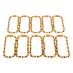 Baltic Amber Baby Teething Necklace Roundel Multicolor Matte Finish - Wholesale Lot of 10pcs - 32cm / 12.6in - XR53MM