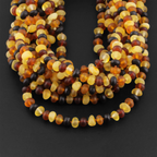 Baltic Amber Baby Teething Necklace Roundel Multicolor Matte Finish - Wholesale Lot of 10pcs - 32cm / 12.6in - XR53MM