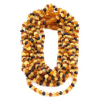 Baltic Amber Baby Teething Necklace Roundel Multicolor Matte Finish - Wholesale Lot of 10pcs - 32cm / 12.6in - XR53MM