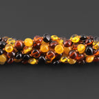 Baltic Amber Baby Teething Necklace Side Drill Multicolor Glossy Finish - Wholesale Lot of 10pcs - 32cm / 12.6in - XS64M
