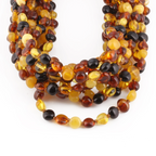 Baltic Amber Baby Teething Necklace Side Drill Multicolor Glossy Finish - Wholesale Lot of 10pcs - 32cm / 12.6in - XS64M