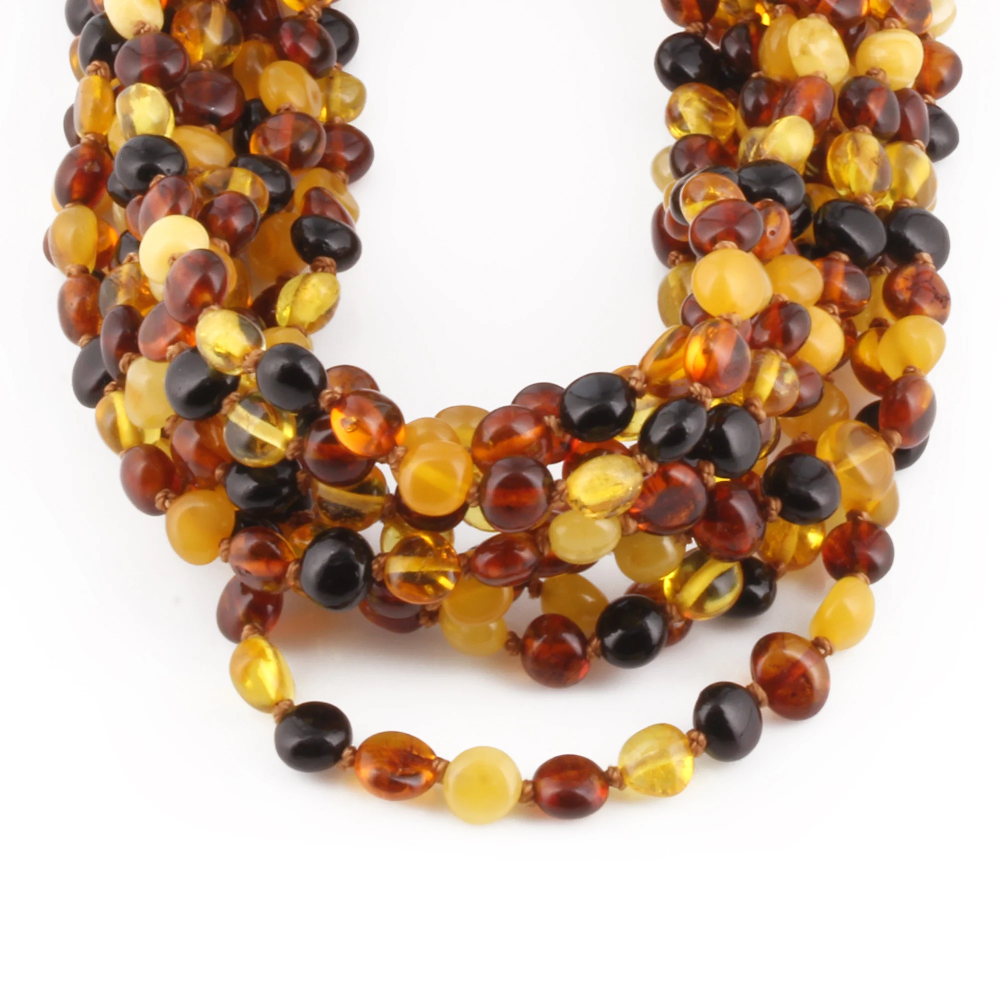 BALTIC AMBER BABY TEETHING NECKLACES LOT OF 10pcs - SIDE DRILL. XS64M