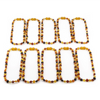 Baltic Amber Baby Teething Necklace Side Drill Multicolor Glossy Finish - Wholesale Lot of 10pcs - 32cm / 12.6in - XS64M