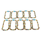 BALTIC AMBER BABY TEETHING NECKLACES WITH TURQUOISE LOT OF 10pcs. LE465