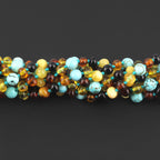 BALTIC AMBER BABY TEETHING NECKLACES WITH TURQUOISE LOT OF 10pcs. LE465
