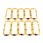Baltic Amber Baby Teething Necklace Roundel Milky Yellow Glossy Finish - Wholesale Lot of 10pcs - 32cm / 12.6in - XLE18