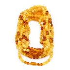 Baltic Amber Baby Teething Necklace Baroque Milky Yellow Glossy Finish - Wholesale Lot of 10pcs - 32cm / 12.6in - XLE13
